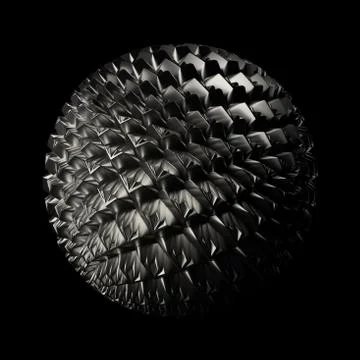 3d render metall background. Displacement surface. Random patterns extruded f Stock Illustration