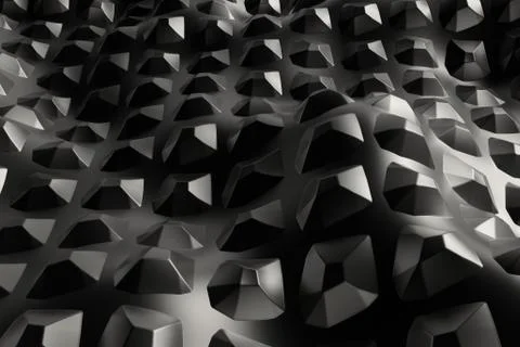 3d render metall background with reflections. Displacement surface. Random pa Stock Illustration