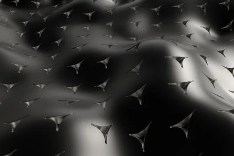 3d render metall background with reflections. Displacement surface. Random pa Illustrazione stock