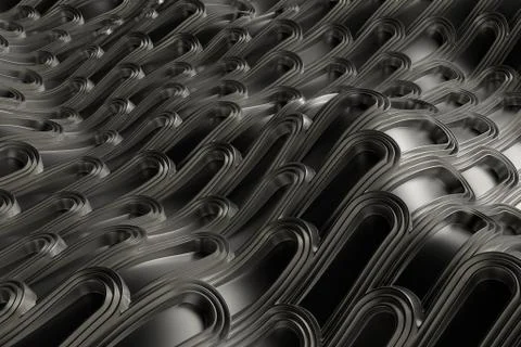 3d render metall background with reflections. Displacement surface. Random pa Stock Illustration