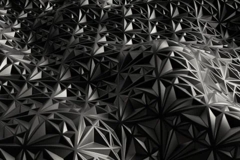 3d render metall background with reflections. Displacement surface. Random pa Stock Illustration