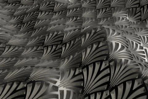 3d render metall background with reflections. Displacement surface. Random pa Stock Illustration