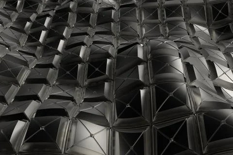 3d render metall background with reflections. Displacement surface. Random pa Stock Illustration