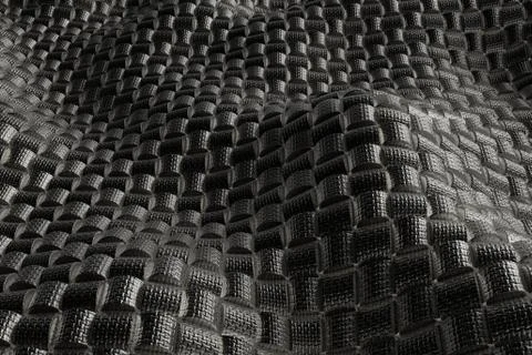 3d render metall background with reflections. Displacement surface. Random pa Stock Illustration