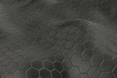 3d render metall background with reflections. Displacement surface. Random pa Stock Illustration