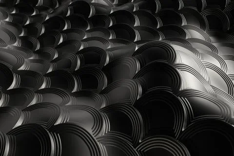 3d render metall background with reflections. Displacement surface. Random pa Stock Illustration