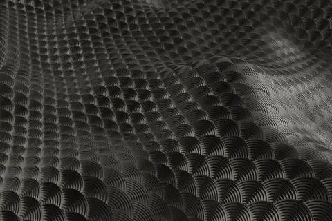 3d render metall background with reflections. Displacement surface. Random pa Stock Illustration