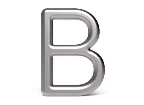 3D render metallic alphabet B Illustrazione stock