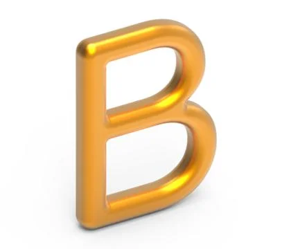 3D render metallic alphabet B Illustrazione stock