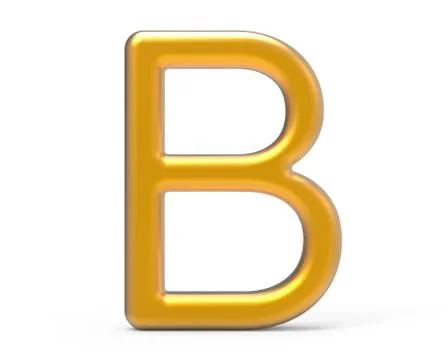 3D render metallic alphabet B Stock Illustration