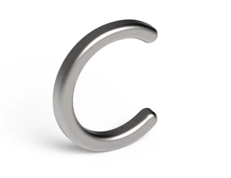 3D render metallic alphabet C Stock Illustration