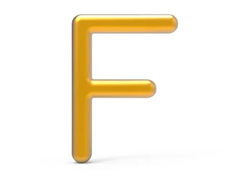 3D render metallic alphabet F Stock Illustration