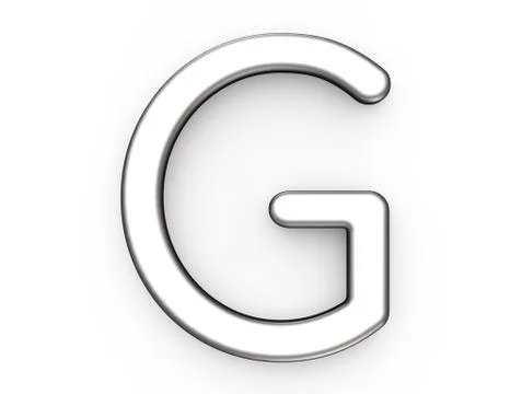 3D render metallic alphabet G Stock Illustration