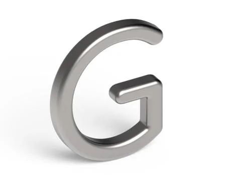 3D render metallic alphabet G Illustrazione stock