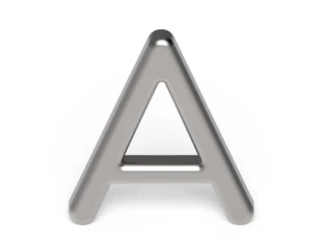 3D render metallic alphabet A Stock Illustration