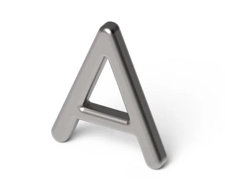 3D render metallic alphabet A Stock Illustration