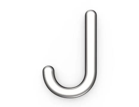 3D render metallic alphabet J 스톡 일러스트