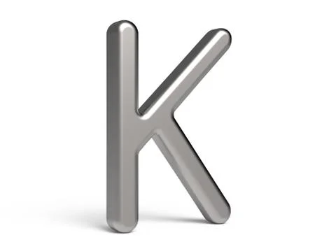 3D render metallic alphabet K Stock Illustration