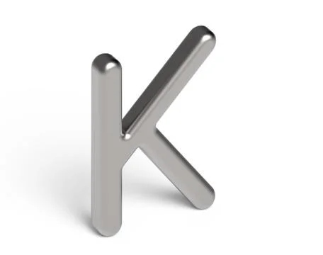 3D render metallic alphabet K Stock Illustration