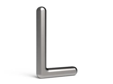 3D render metallic alphabet L Illustrazione stock