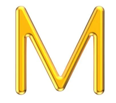 3D render metallic alphabet M Stock Illustration