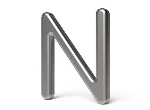 3D render metallic alphabet N Illustrazione stock