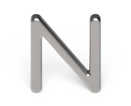 3D render metallic alphabet N Stock Illustration