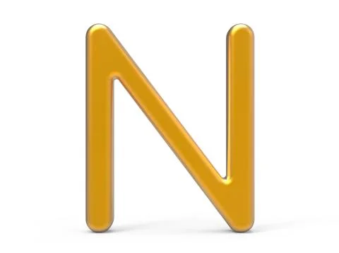 3D render metallic alphabet N Stock Illustration