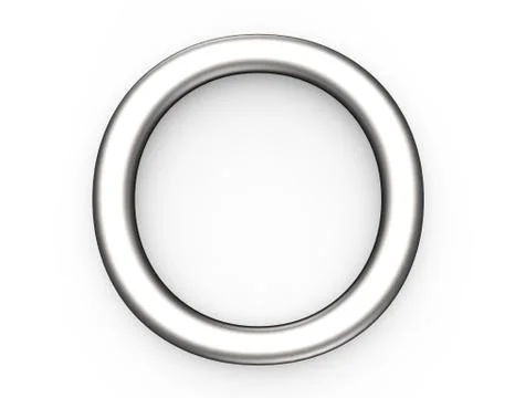 3D render metallic alphabet O 스톡 일러스트