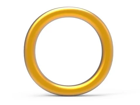 3D render metallic alphabet O Stock Illustration