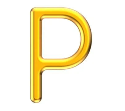 3D render metallic alphabet P Stock Illustration