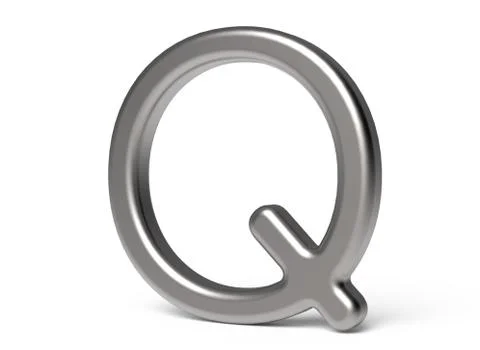 3D render metallic alphabet Q 스톡 일러스트