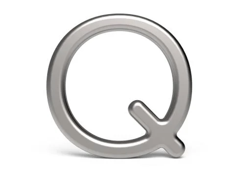 3D render metallic alphabet Q Stock Illustration