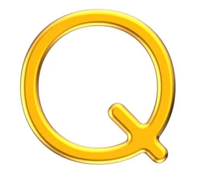 3D render metallic alphabet Q Illustrazione stock