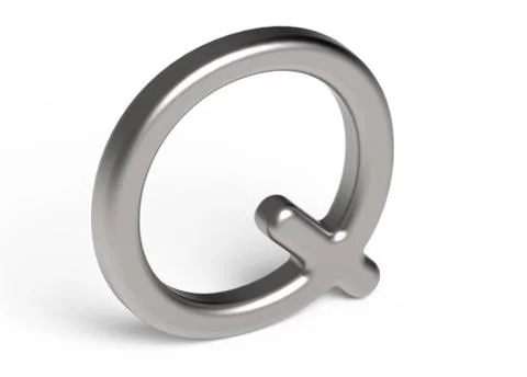 3D render metallic alphabet Q Illustrazione stock