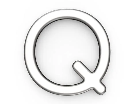3D render metallic alphabet Q Illustrazione stock