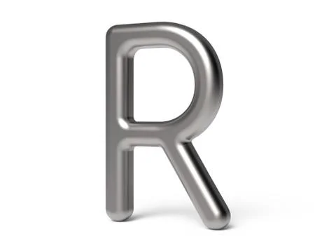 3D render metallic alphabet R Stock Illustration