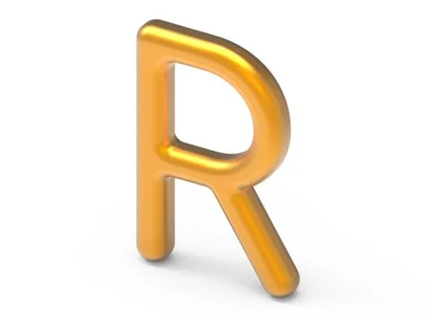 3D render metallic alphabet R Illustrazione stock