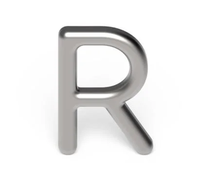 3D render metallic alphabet R Illustrazione stock