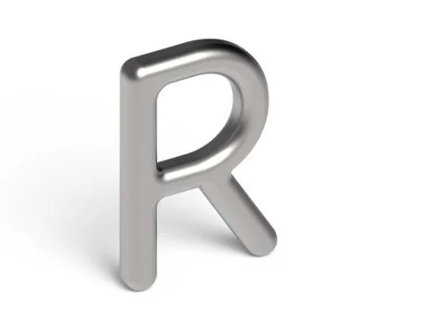 3D render metallic alphabet R Stock Illustration