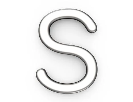 3D render metallic alphabet S Illustrazione stock