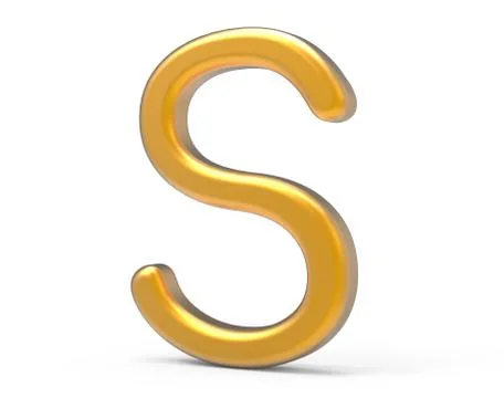 3D render metallic alphabet S Illustrazione stock