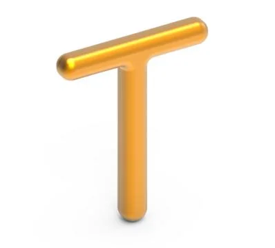 3D render metallic alphabet T 스톡 일러스트