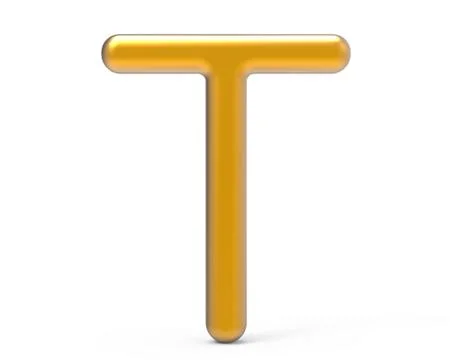 3D render metallic alphabet T Illustrazione stock