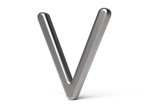3D render metallic alphabet V Stock Illustration