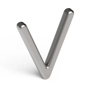 3D render metallic alphabet V Stock Illustration
