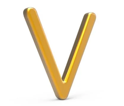 3D render metallic alphabet V Illustrazione stock