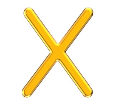 3D render metallic alphabet X Stock Illustration