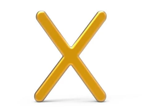 3D render metallic alphabet X Stock Illustration