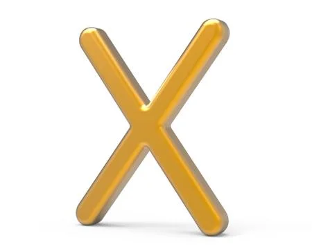 3D render metallic alphabet X Stock Illustration